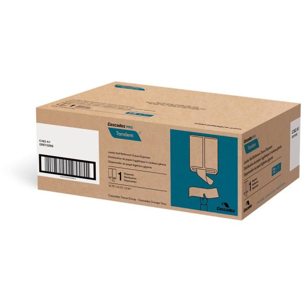 Cascades Tandem Jumbo Toilet Paper Dispenser, Single Roll (C382) - Touchless, Roll Dispenser - 1 x Roll - 13.8  Height x 10.8  Width x 5.6  Depth - White - Hygienic, Jam Resistant - 1 Each For Cheap - Image 4