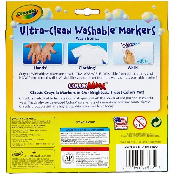 Crayola Bold Colors Washable Markers - Broad Marker Point - Conical Marker Point Style - Plum, Golden Yellow, Primrose, Azure, Copper, Emerald, Teal, Raspberry, Kiwi, Pumpkin - 10   Pack Sale - Image 2